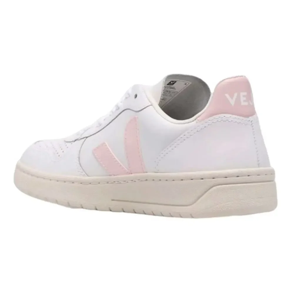 VEJA Women's White-Pink V-10 Low-Top Sneakers Size 5 - Picture 3 of 10